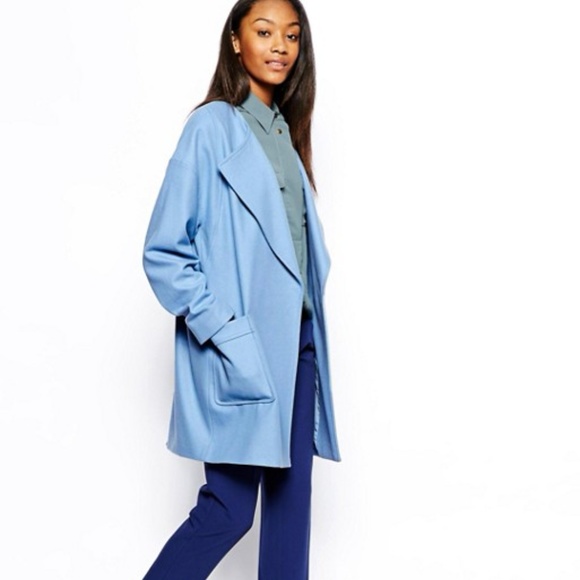 blue boyfriend coat